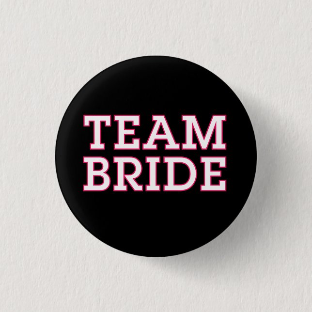 Badge Rond 2,50 Cm Équipe Bride Pink Outline Noir (Devant)