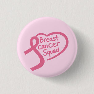 Badge Rond 2,50 Cm Équipe cancer du sein Ruban de sensibilisation ros