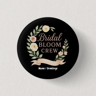 Badge Rond 2,50 Cm Équipe de fleurs de mariée - Design de fête de bac