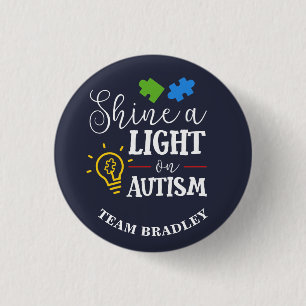 Badge Rond 2,50 Cm Équipe de jumelage Personnalisé Shine A Light on A