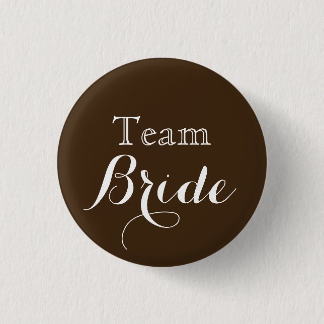 Badge Rond 2,50 Cm Équipe de Mariage blanc Brown (Devant)