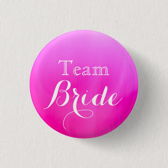 Badge Rond 2,50 Cm Équipe de Mariage blanc rose chaud (Devant)