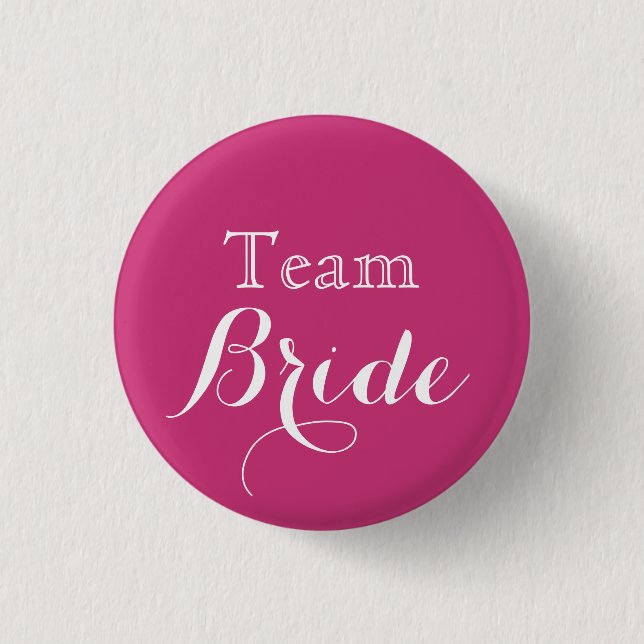 Badge Rond 2,50 Cm Équipe de Mariage rose blanc (Devant)