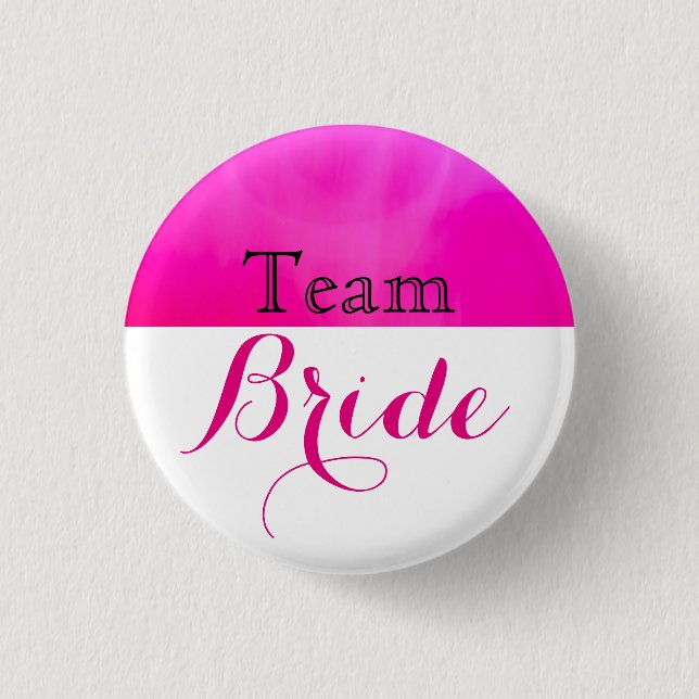 Badge Rond 2,50 Cm Équipe de Mariage rose et blanc (Devant)