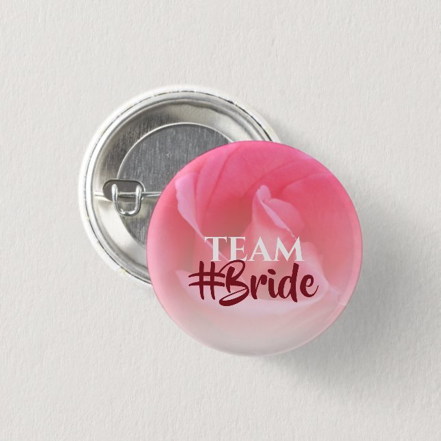 Badge Rond 2,50 Cm Équipe de Rose rose (Devant & derrière)
