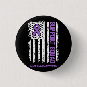 Badge Rond 2,50 Cm Équipe de soutien du cancer pancréatique Cancer du