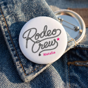 Badge Rond 2,50 Cm Équipe Pink Last Rodeo Crew Western Bach Party