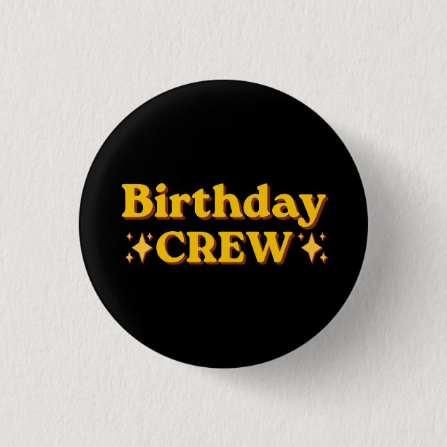Badge Rond 2,50 Cm Équipe rétro d'anniversaire (Devant)