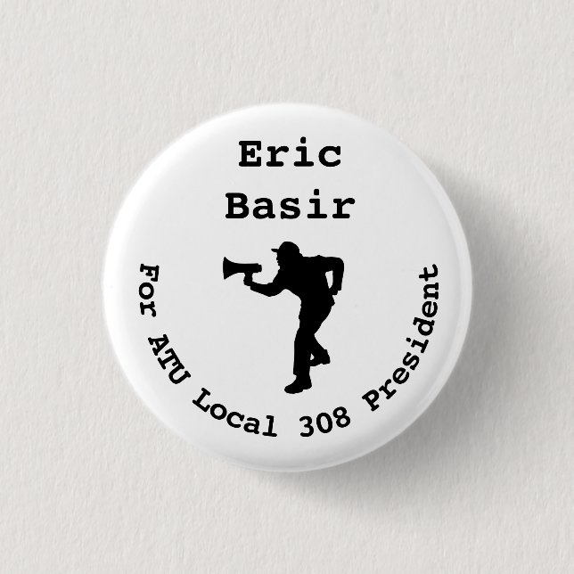 Badge Rond 2,50 Cm Eric Basir, Président Mini- (Devant)