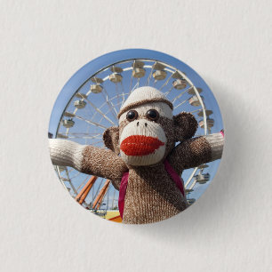 Badge Rond 2,50 Cm Ernie le Pin de roue de Ferris de singe de