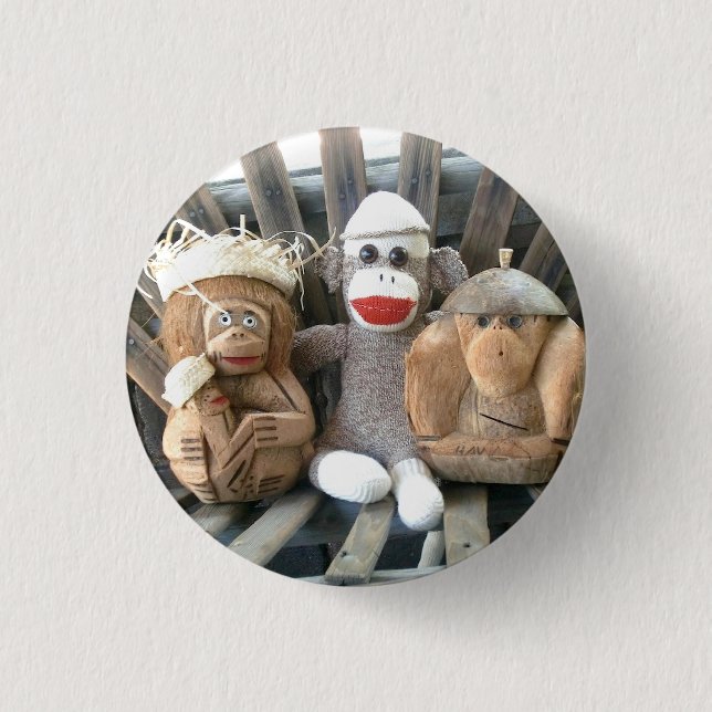 Badge Rond 2,50 Cm Ernie le Pin de singe et d'amis de chaussette (Devant)