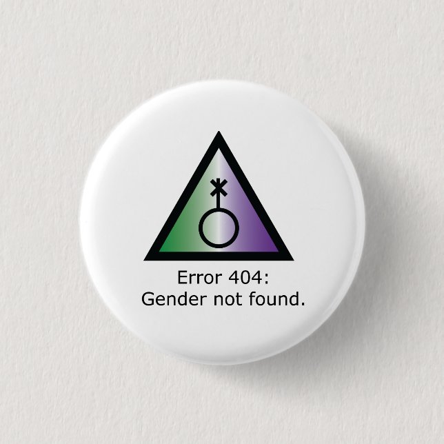 Badge Rond 2,50 Cm Erreur 404 Genderqueer (Devant)
