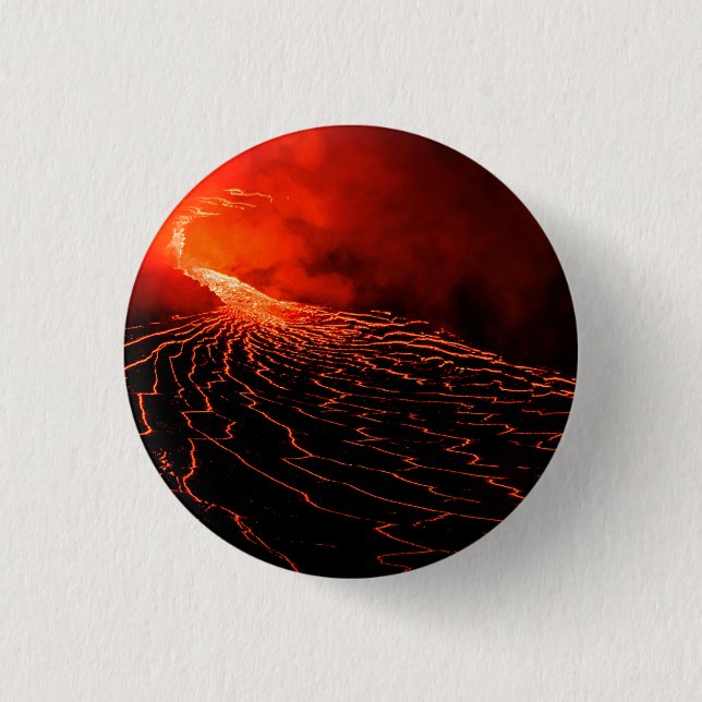 Badge Rond 2,50 Cm éruption volcanique (Devant)