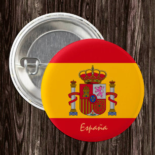 Badge Rond 2,50 Cm Espagne bouton, patriotique espagnol Drapeau mode