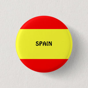 Badge Rond 2,50 Cm Espagne : Drapeau de l'Espagne Bouton/Épingle d'o