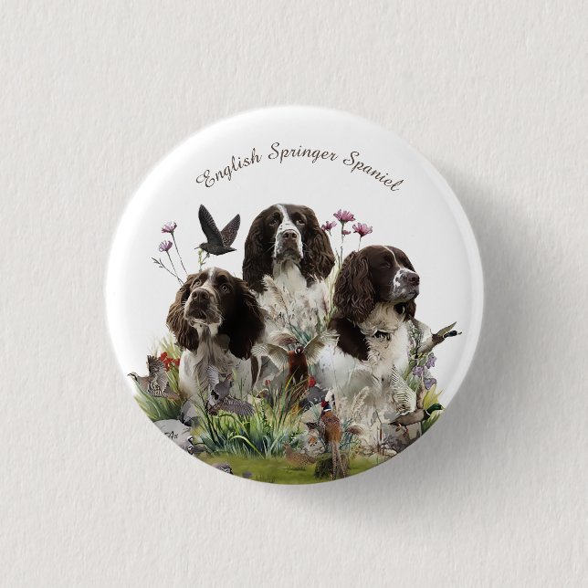 Badge Rond 2,50 Cm Espagnol Springer anglais, Art (Devant)