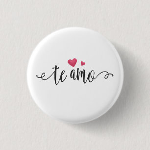 Badge Rond 2,50 Cm Espagnol Te Amo I Love You Valentine Bouton de la