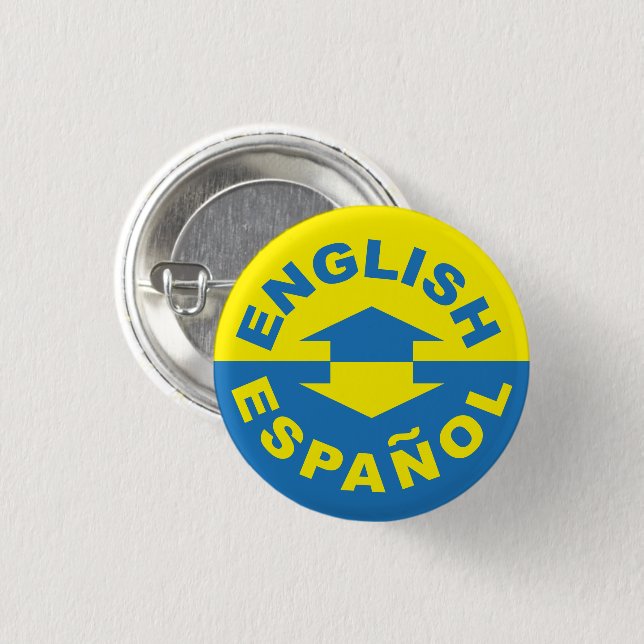 Badge Rond 2,50 Cm Español anglais - Je parle espagnol (Devant & derrière)