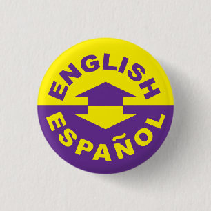 Badge Rond 2,50 Cm Español anglais - Je parle espagnol