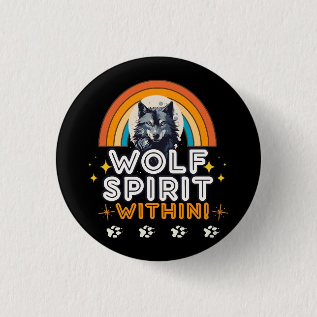 Badge Rond 2,50 Cm Esprit de loup intérieur (Devant)
