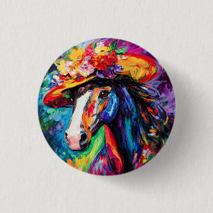 Badge Rond 2,50 Cm Étalon fleuri en fleurs