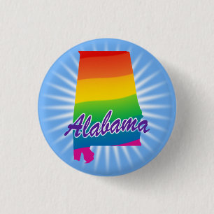 Badge Rond 2,50 Cm État arc-en-ciel de l'Alabama