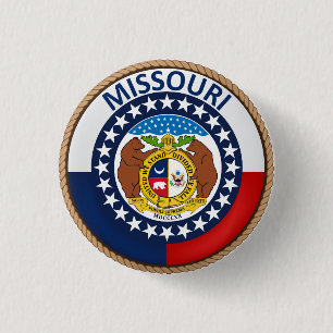 Badge Rond 2,50 Cm État de bouton de joint de drapeau de Missouri