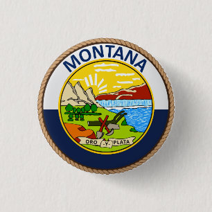 Badge Rond 2,50 Cm État de bouton de joint de drapeau de Montana