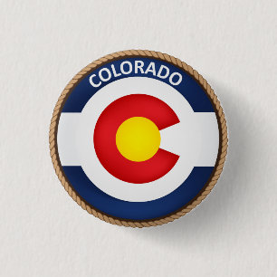 Badge Rond 2,50 Cm État de bouton de joint de drapeau du Colorado
