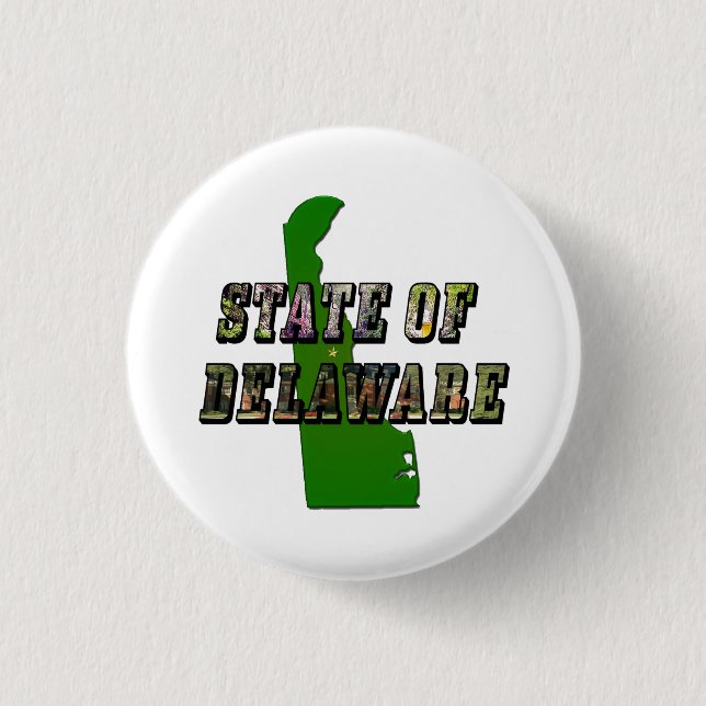 Badge Rond 2,50 Cm État du Delaware Image Text and Map (Devant)
