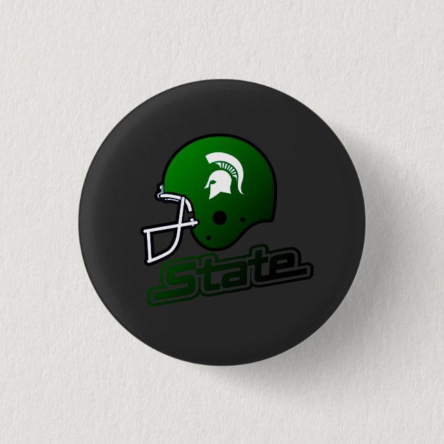 Badge Rond 2,50 Cm État du Michigan Vert Noir (Devant)