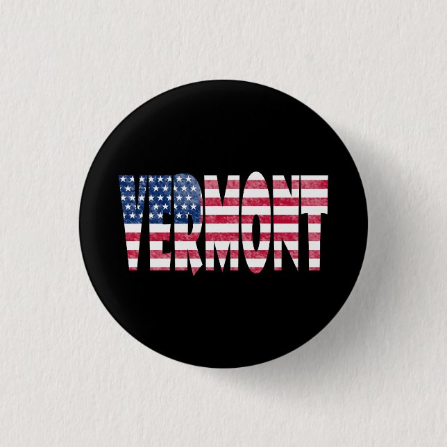 Badge Rond 2,50 Cm État du Vermont  (Devant)