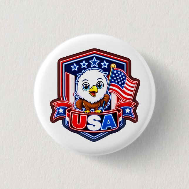 Badge Rond 2,50 Cm États-Unis (Devant)