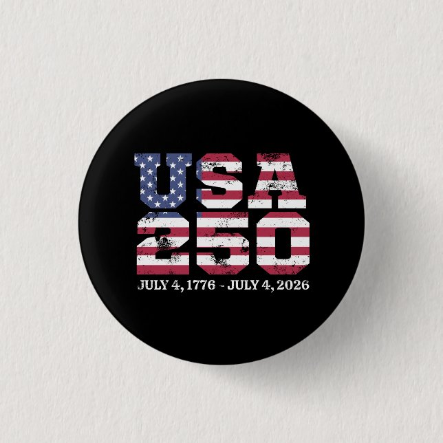 Badge Rond 2,50 Cm États-Unis 250 4 Juillet (Devant)