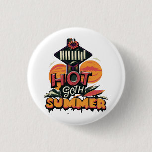 Badge Rond 2,50 Cm Été chic gothique chaud 