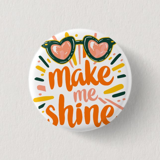 Badge Rond 2,50 Cm Été ensoleillé brillant Lettres (Devant)