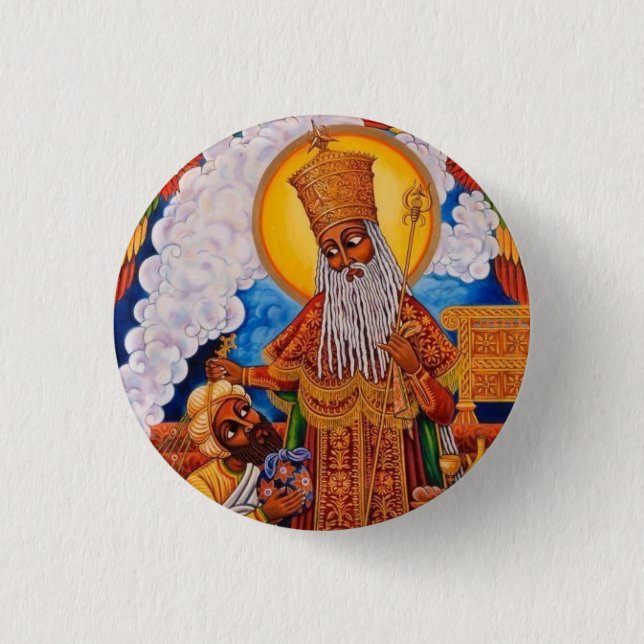 Badge Rond 2,50 Cm Ethiopia Trinity Relgion Jah Rasta Reggae Roots (Devant)