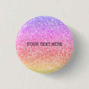 Badge Rond 2,50 Cm Étincelant élégant arc-en-ciel girly coloré mignon