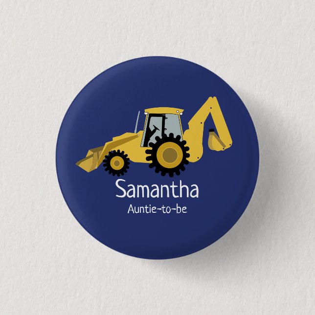 Badge Rond 2,50 Cm Étiquette de nom de construction de rétrocaveuse B (Devant)
