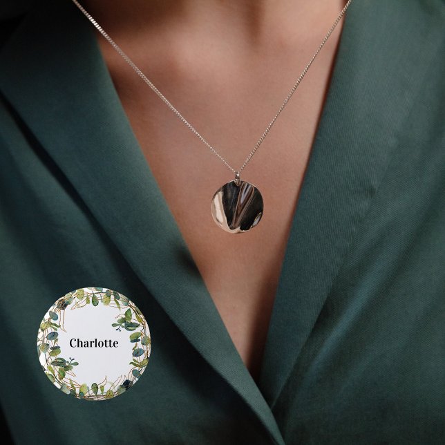 Badge Rond 2,50 Cm Étiquette de verdure d'eucalyptus (Créateur téléchargé)