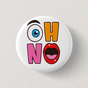 Badge Rond 2,50 Cm Étiquette de vin pétillant de dessin animé « Oh No