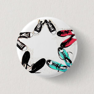 Badge Rond 2,50 Cm étoile de chaussures de toile