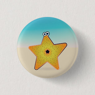 Badge Rond 2,50 Cm Étoile de mer de dessin animé