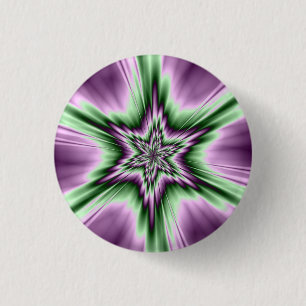 Badge Rond 2,50 Cm Étoile en bouton violet et vert