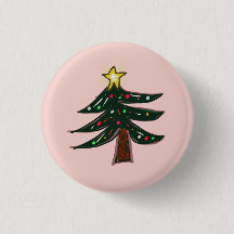 Étoile Rose d'Arbre de Noël Dessinée à la Main