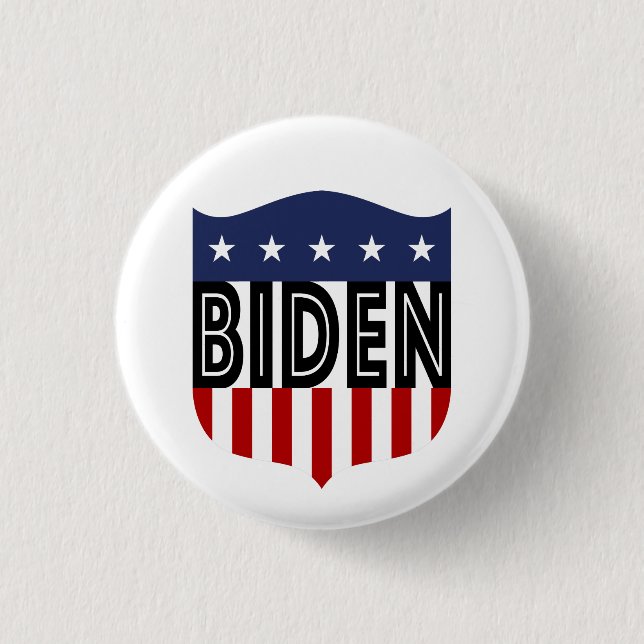 Badge Rond 2,50 Cm étoiles BIDEN et rayures (Devant)