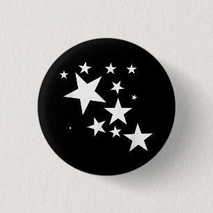 Badge Rond 2,50 Cm Étoiles Blanches Star-Motif-Design Costume cadeau