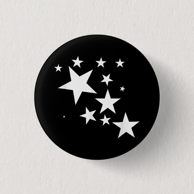 Badge Rond 2,50 Cm Étoiles Blanches Star-Motif-Design Costume cadeau (Devant)