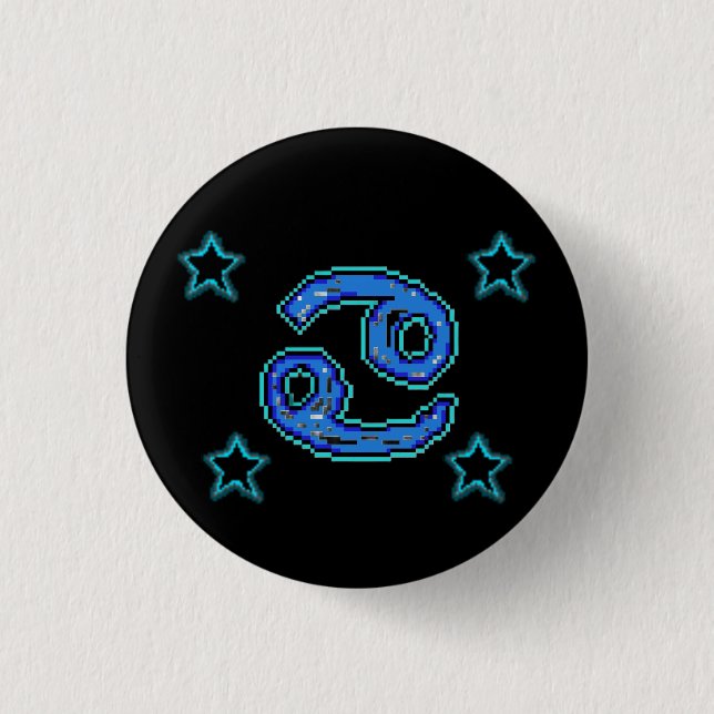 Badge Rond 2,50 Cm Étoiles CANCER (Devant)