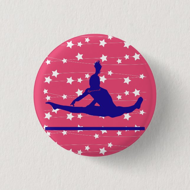 Badge Rond 2,50 Cm Étoiles de gymnaste (Devant)